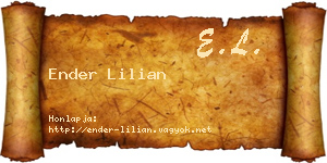 Ender Lilian névjegykártya